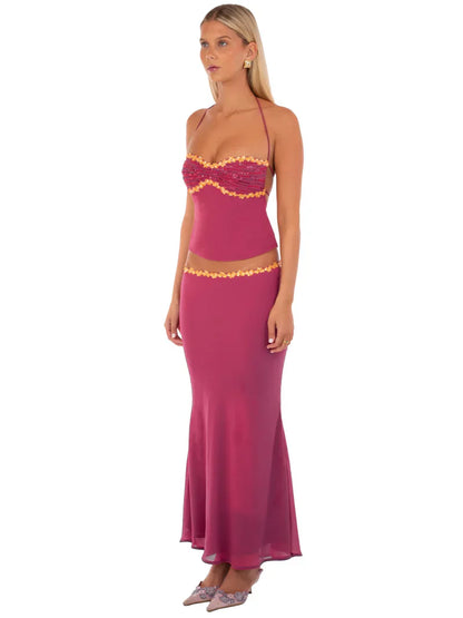 Women's Two Piece Set Crop Top and Skirt Summer Co-ord