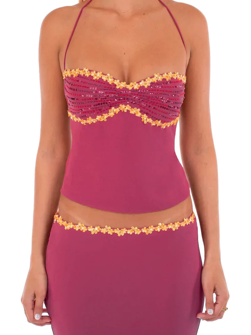 Women's Two Piece Set Crop Top and Skirt Summer Co-ord