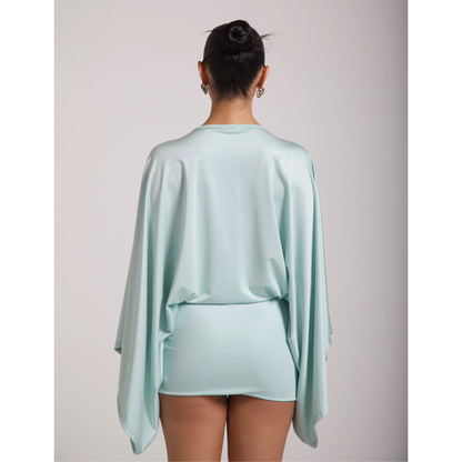 Women's V Neck Ruched Bodycon Cocktail Mini Dress