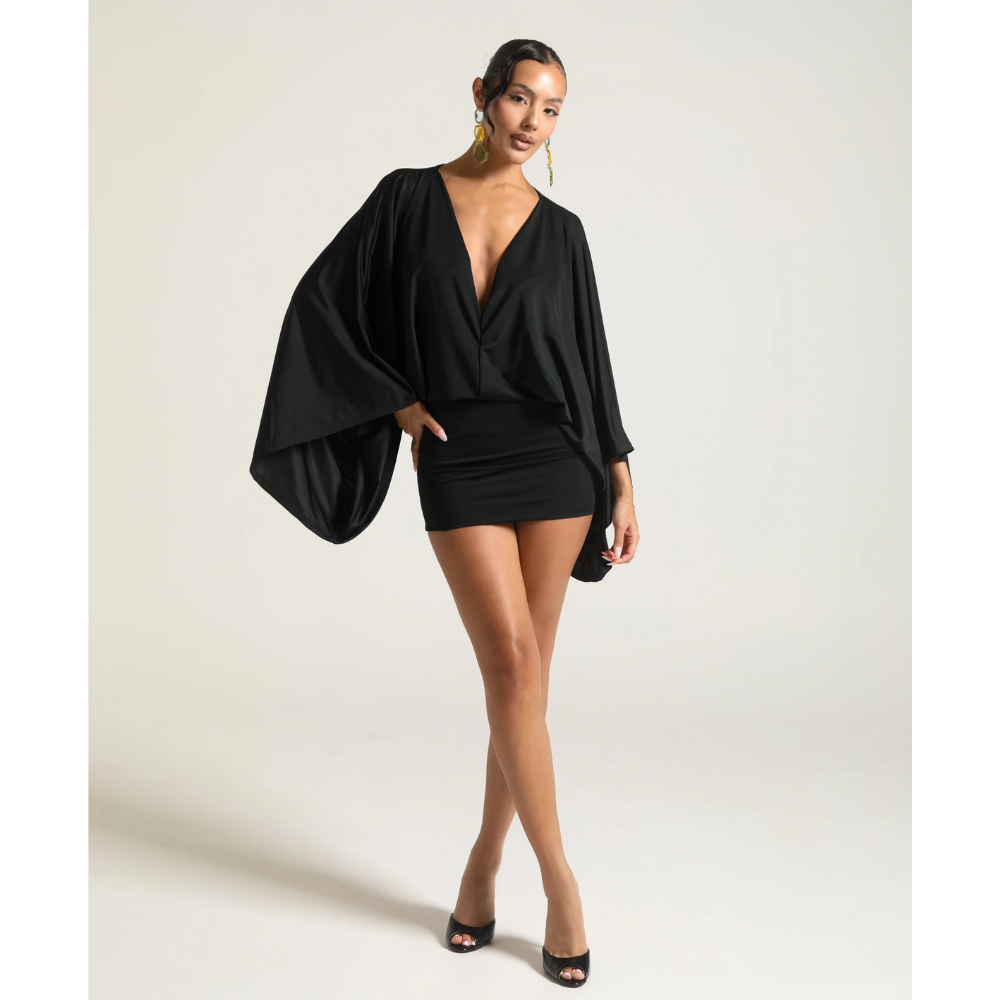 Women's V Neck Ruched Bodycon Cocktail Mini Dress