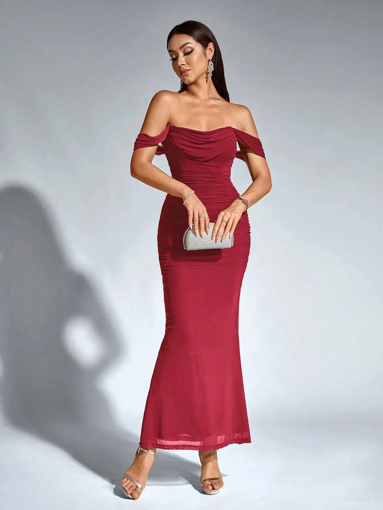 Women's V-Neck Sleeveless Flowy Maxi Cocktail Dress
