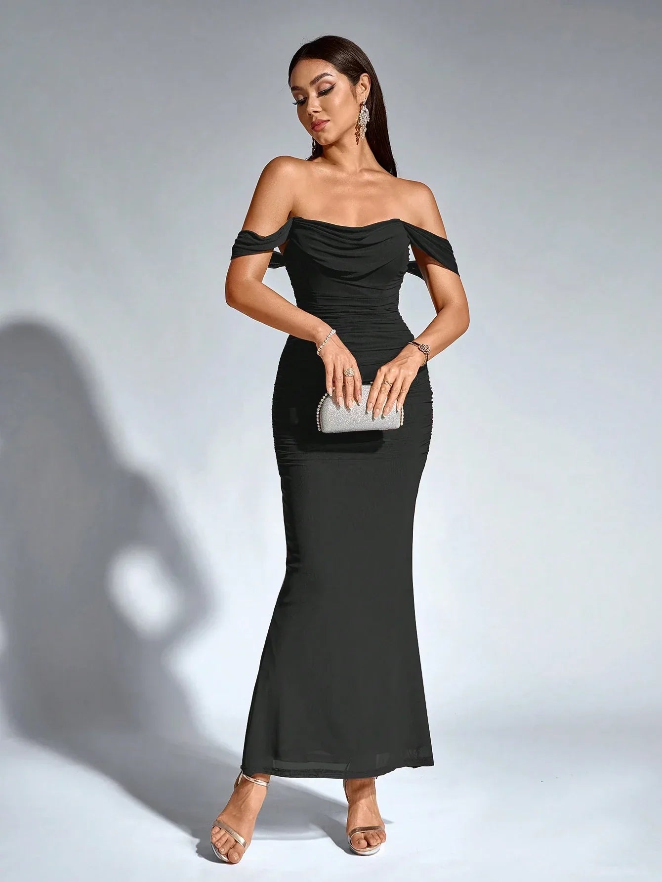 Women's V-Neck Sleeveless Flowy Maxi Cocktail Dress