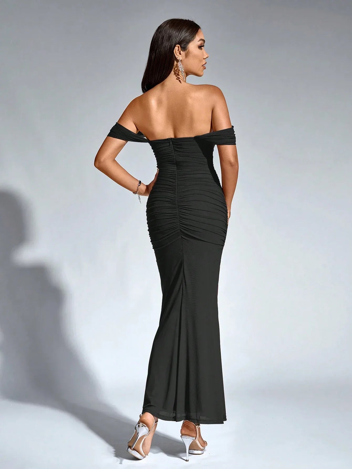 Women's V-Neck Sleeveless Flowy Maxi Cocktail Dress