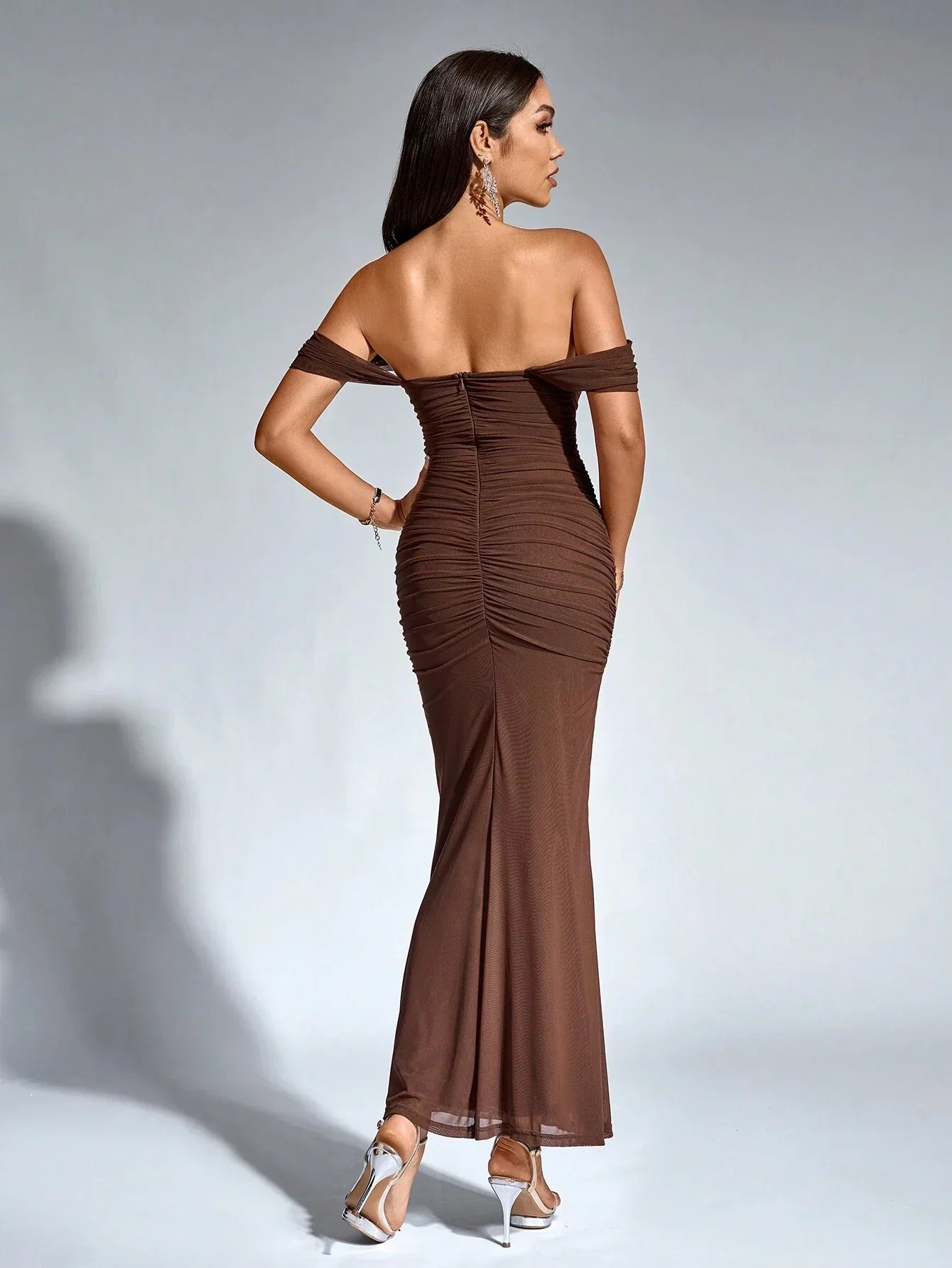 Women's V-Neck Sleeveless Flowy Maxi Cocktail Dress