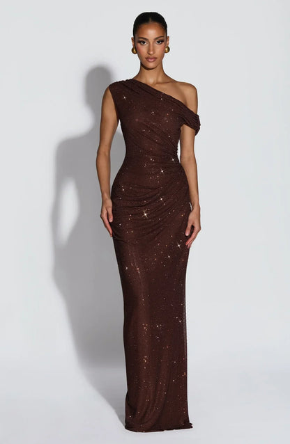 Women's V-Neck Sleeveless Flowy Maxi Wedding Guest Dress