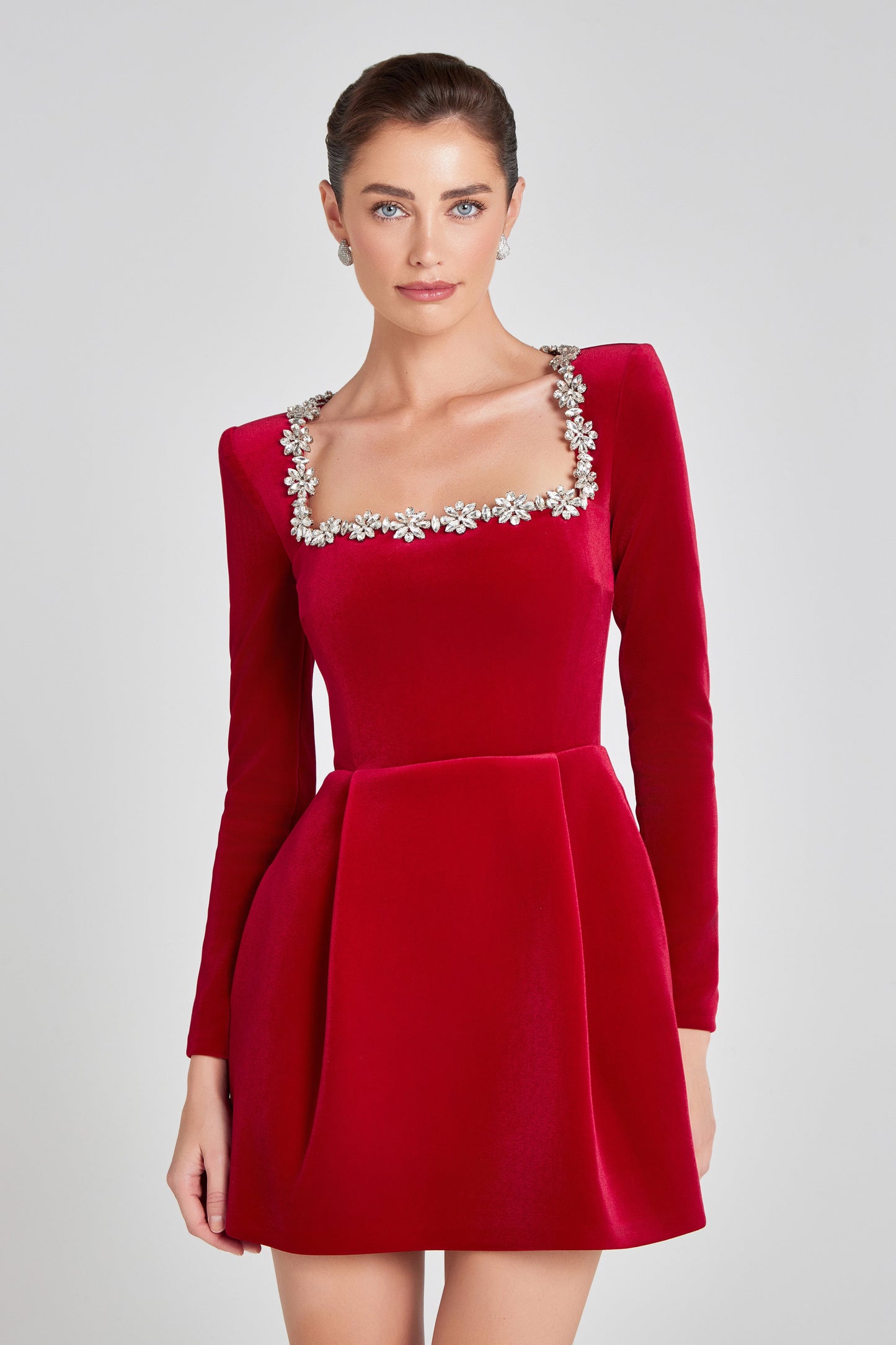 Women's Velvet Mini Cocktail Party Dress for Events