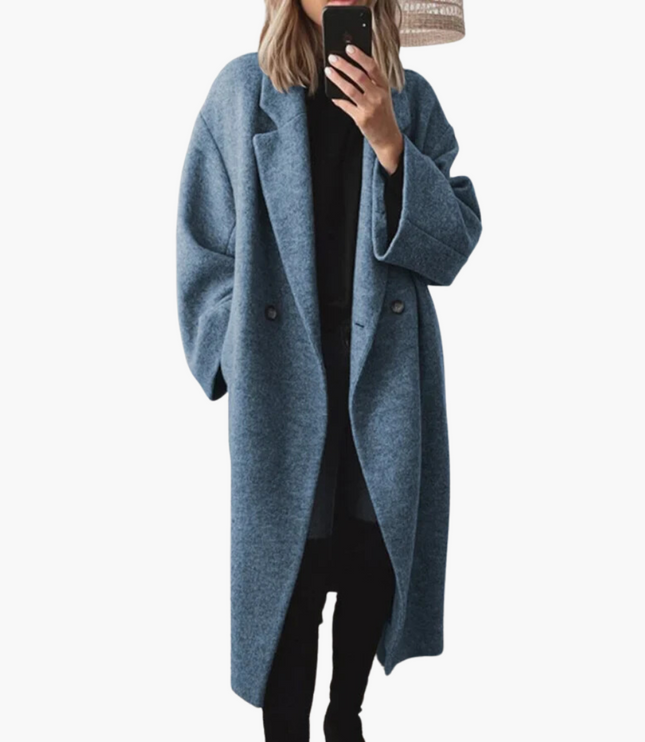Women's Warm Wool Blend Collared Long Winter Coat