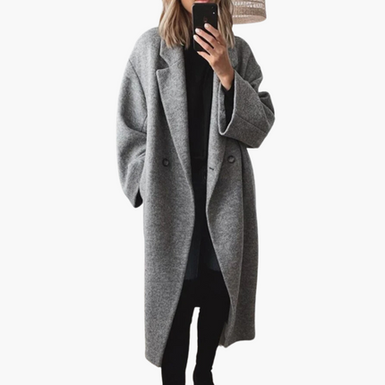 Women's Warm Wool Blend Collared Long Winter Coat