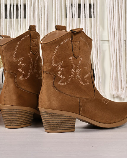 Women's Western Cowboy Boots with Wide Calf and Pointed Toe