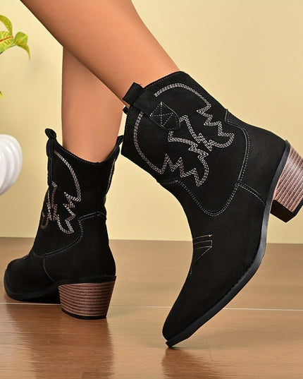 Women's Western Cowboy Boots with Wide Calf and Pointed Toe