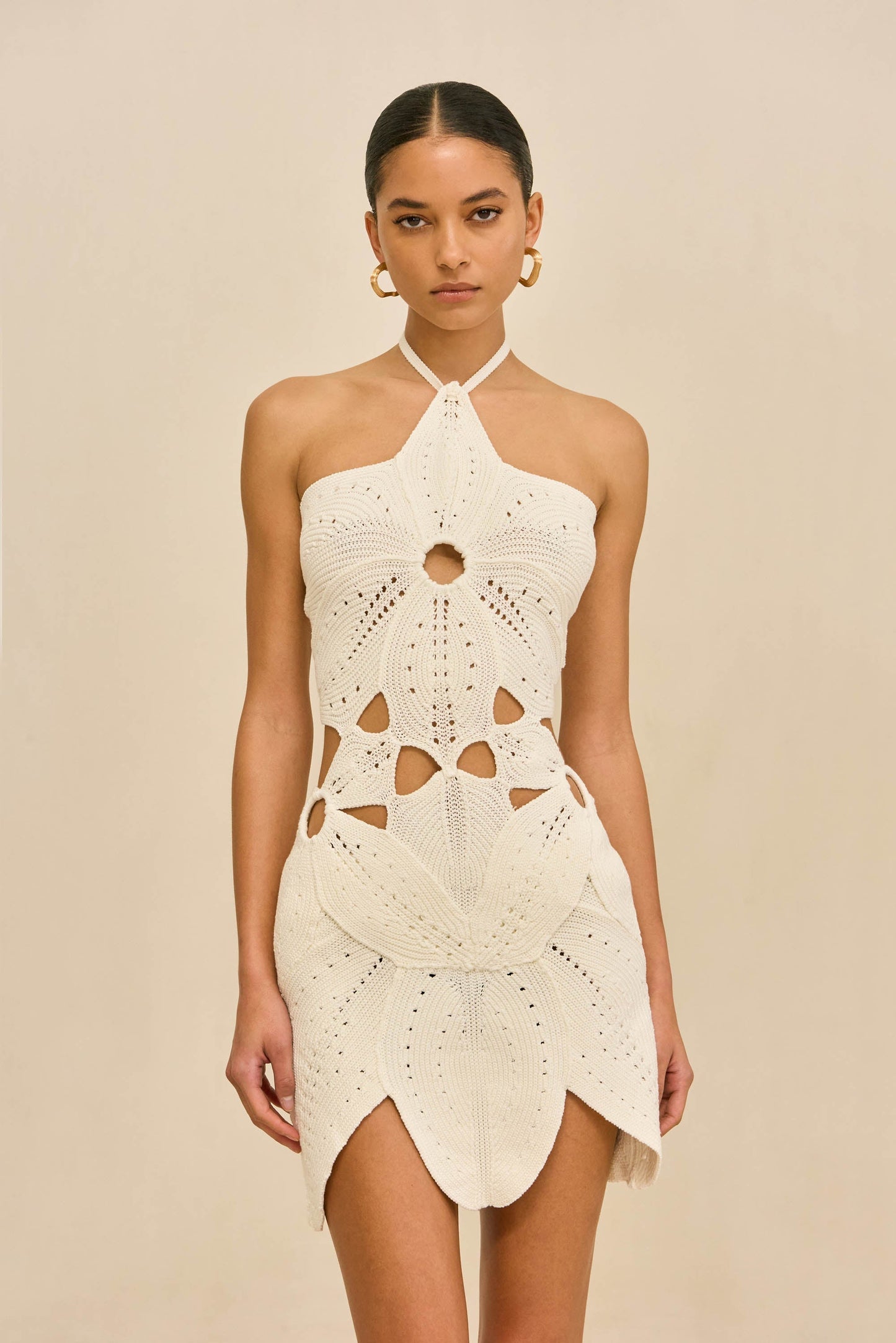 Women's White Square Neck Off-Shoulder Mini Dress