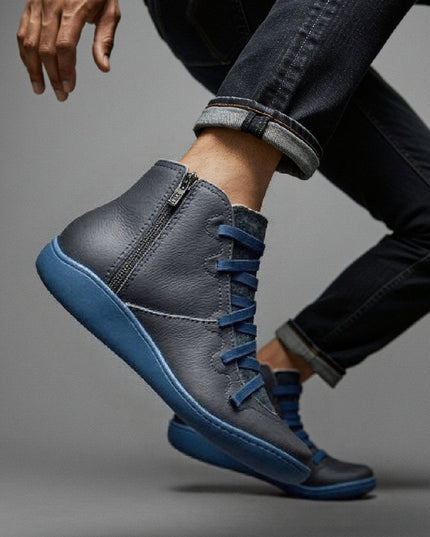 Women's Winter Ankle Boots with Side Zip, Lace Up and Lined